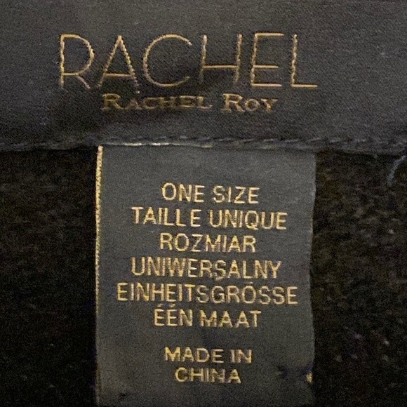 Rachel Rachel Roy Poncho Wool Black Asymmetric hemline Size Os - Picture 6 of 11